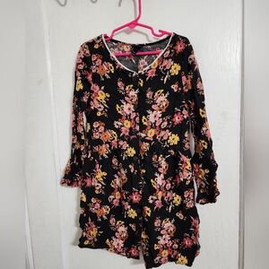 Art Class girls sz 6 flower print dress with buttons down front